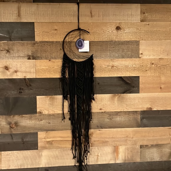 Purple Agate black moon dream catcher - Picture 3 of 10